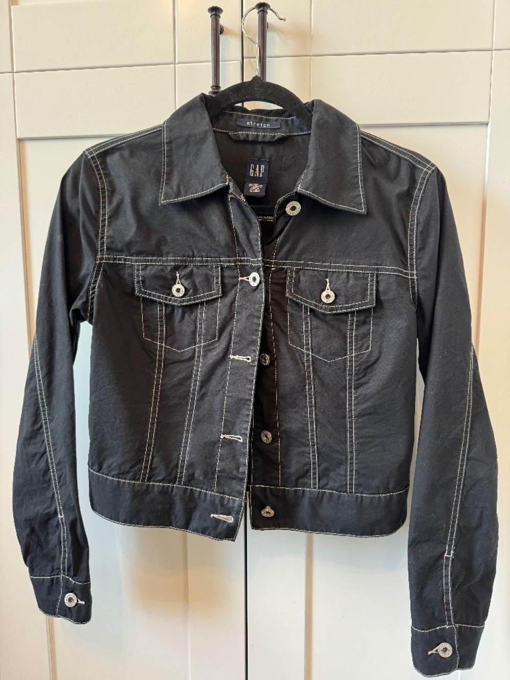 Gap Vintage Black Jacket with White Stitching